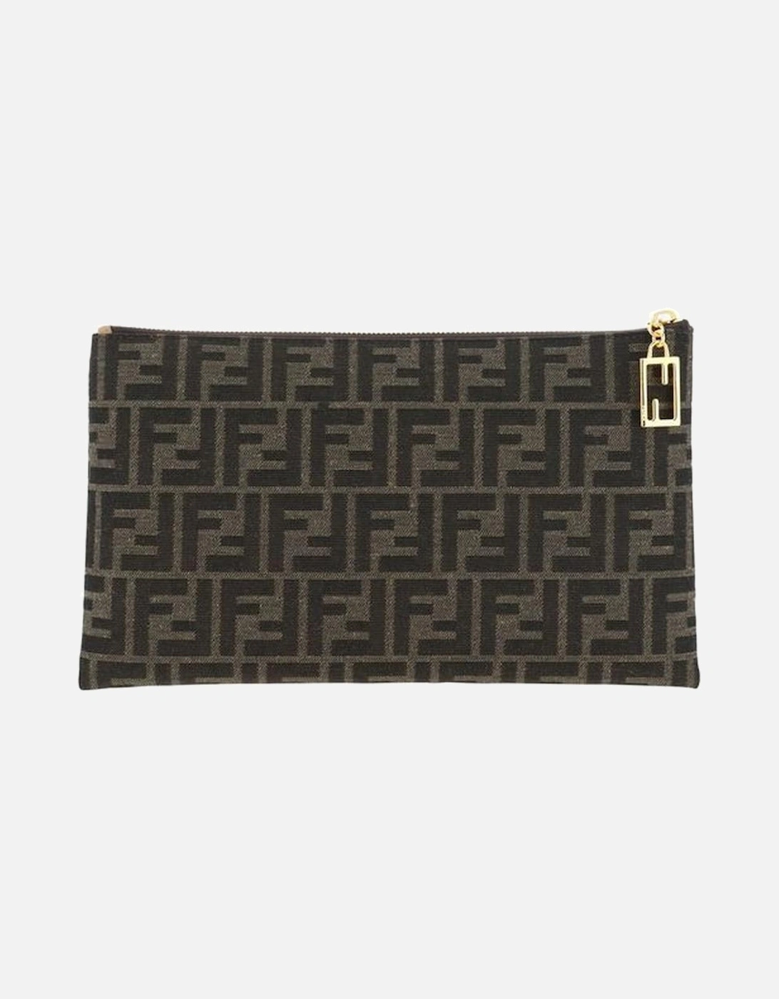 Jacquard Logo Clutch Bag with Top Zipper Closure Women - Brown, 5 of 4