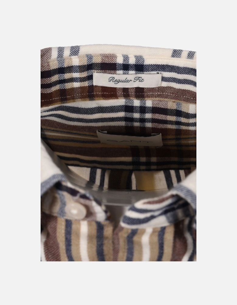 Windblown Flannel Checked Shirt Cream