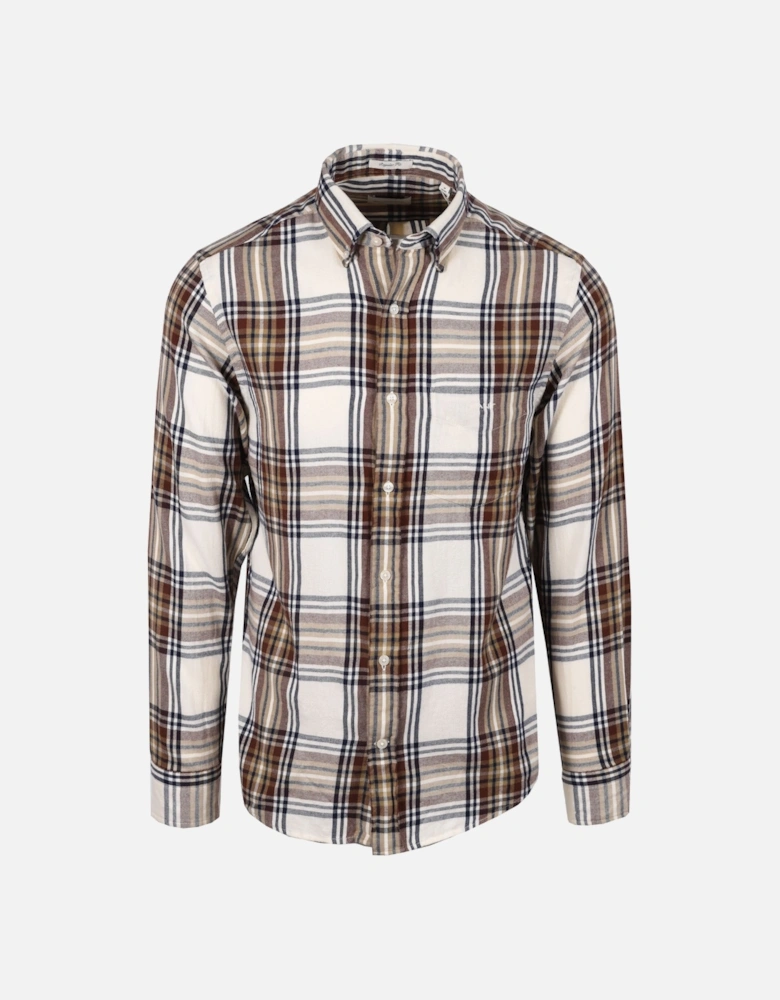 Windblown Flannel Checked Shirt Cream