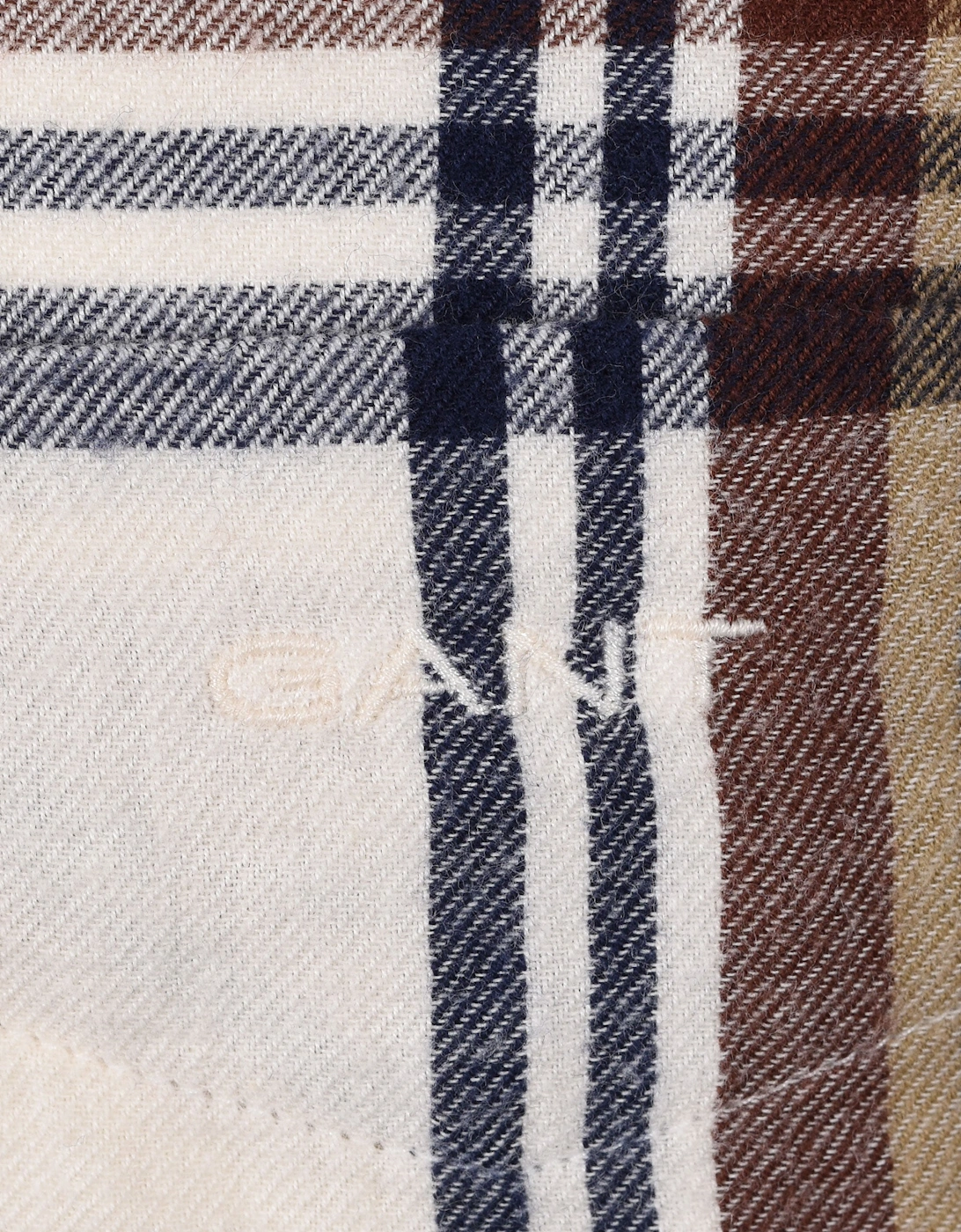 Windblown Flannel Checked Shirt Cream