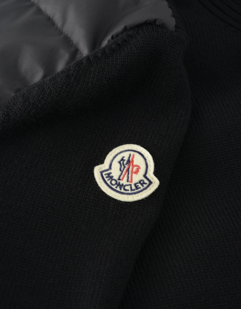 Zip Through Hybrid Cardigan Black