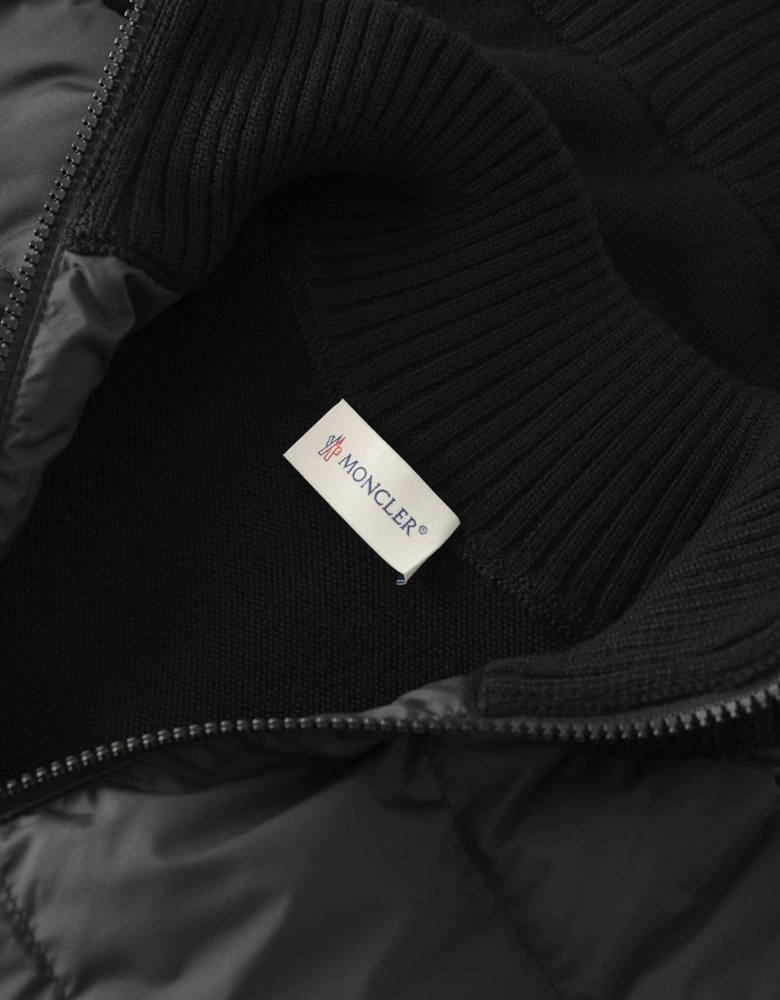 Zip Through Hybrid Cardigan Black
