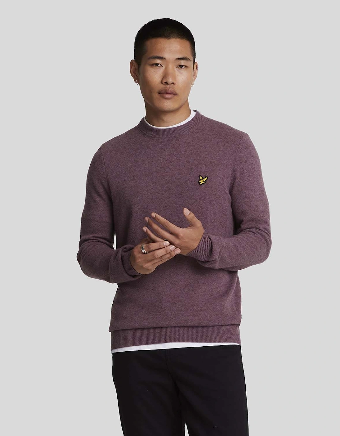 Lyle And Scott Men's Purple Lambswool Blend Crew Neck Jumper - : 38 M