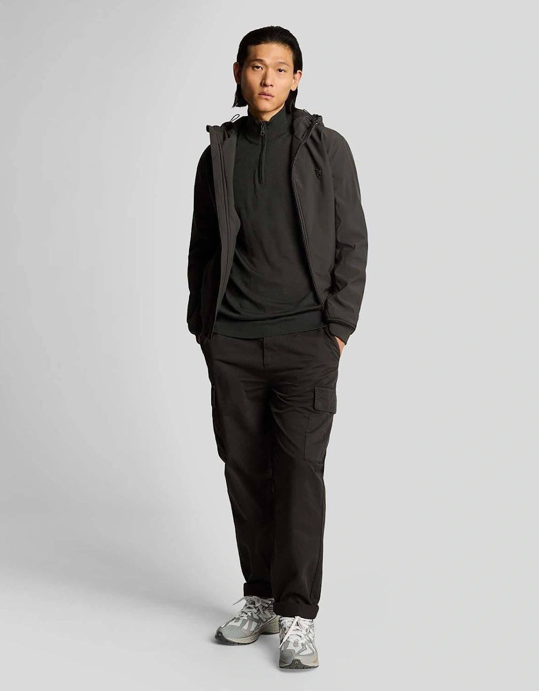 Tonal Eagle Merino Quarter Zip Jumper