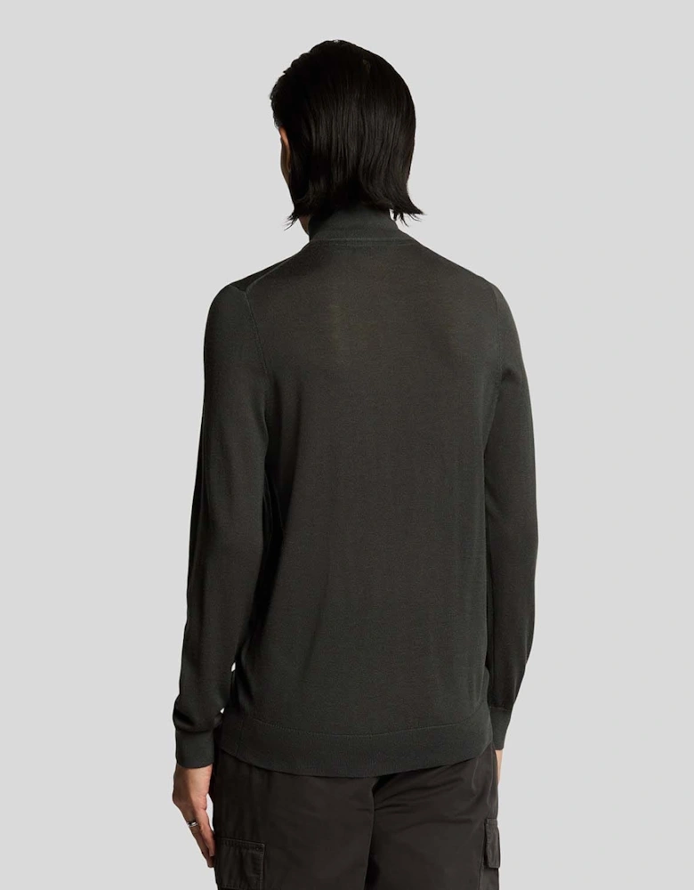 Tonal Eagle Merino Quarter Zip Jumper