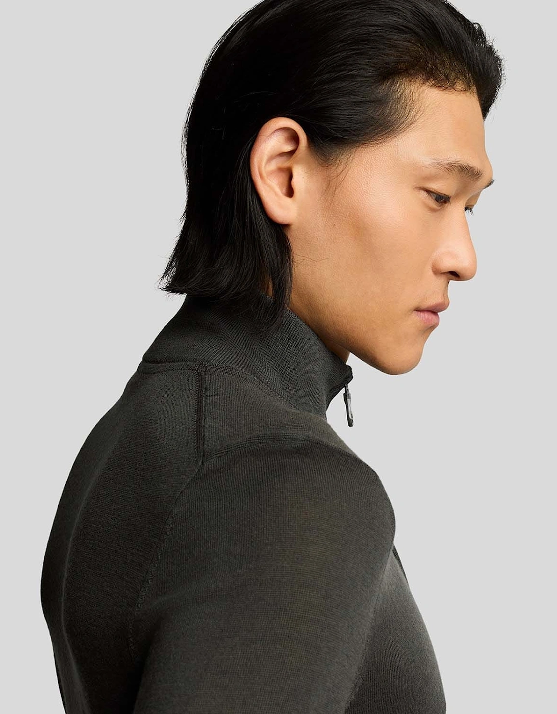 Tonal Eagle Merino Quarter Zip Jumper