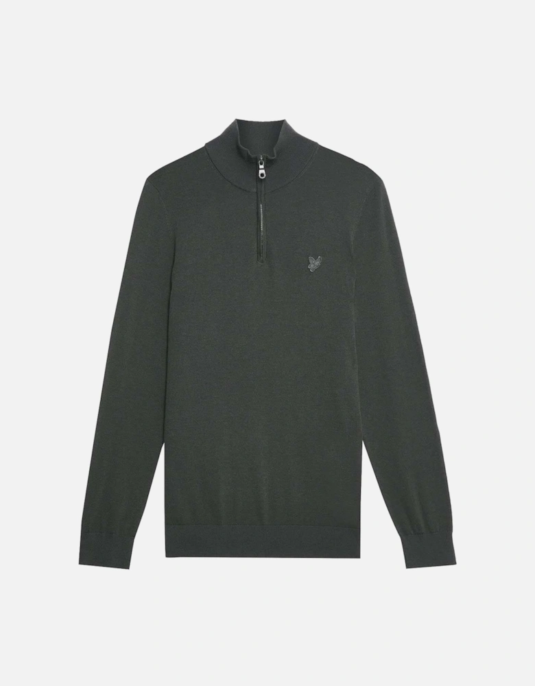 Tonal Eagle Merino Quarter Zip Jumper