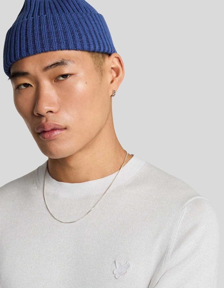 Tonal Superfine Cotton Crew Neck Jumper