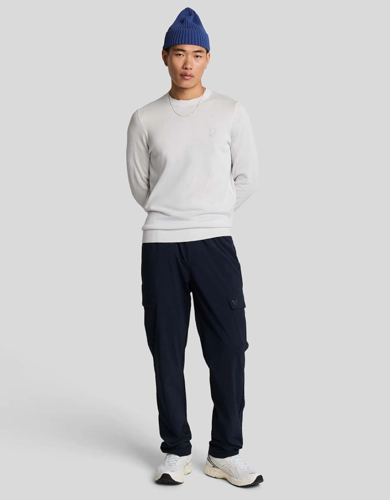 Tonal Superfine Cotton Crew Neck Jumper