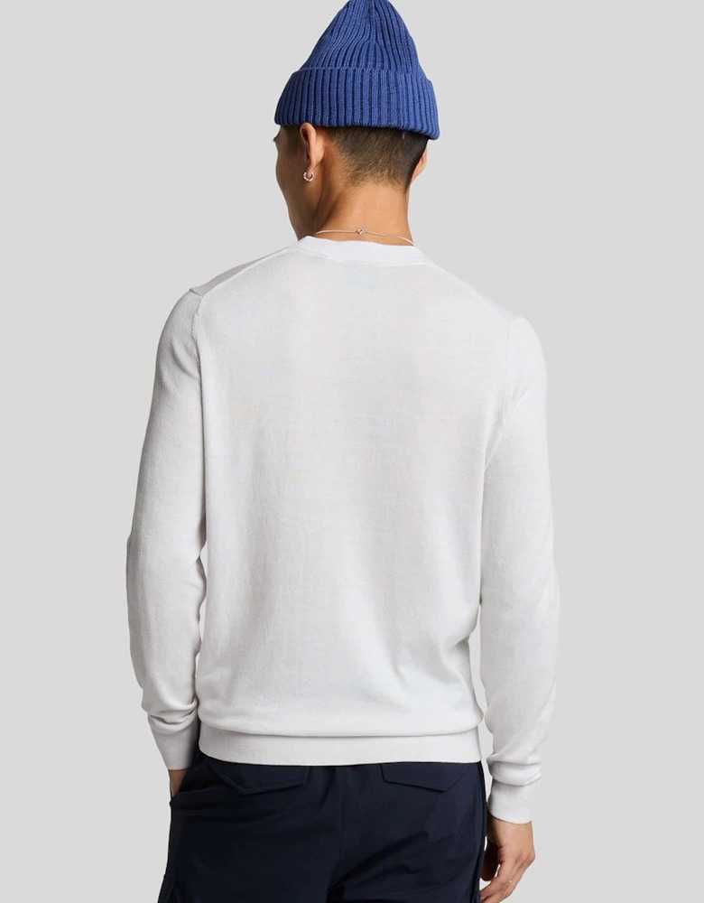 Tonal Superfine Cotton Crew Neck Jumper