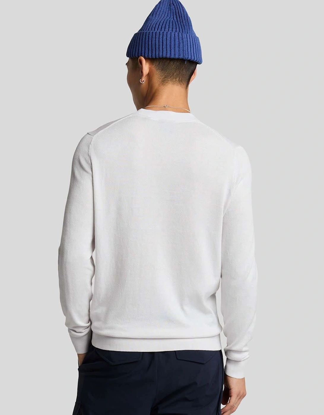 Tonal Superfine Cotton Crew Neck Jumper