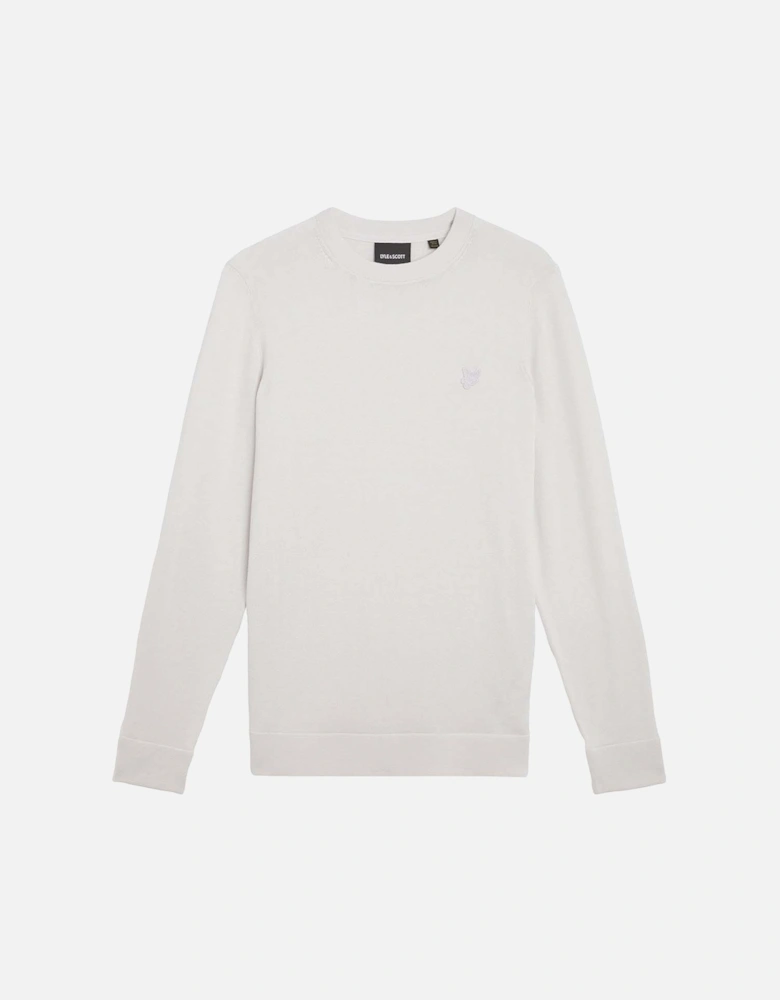 Tonal Superfine Cotton Crew Neck Jumper