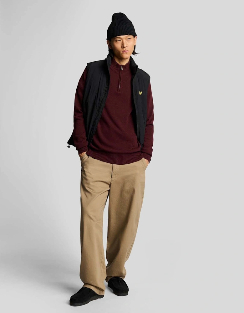 Saddle Sleeve Quarter Zip Jumper