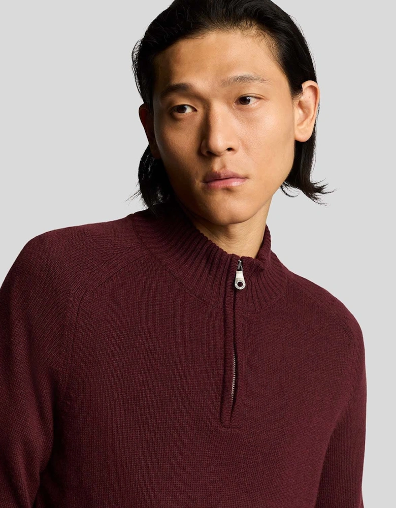 Saddle Sleeve Quarter Zip Jumper