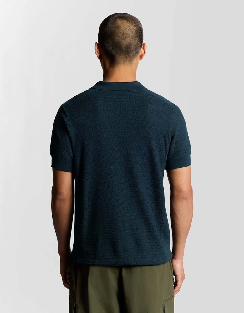 Herringbone Knitted Polo Shirt