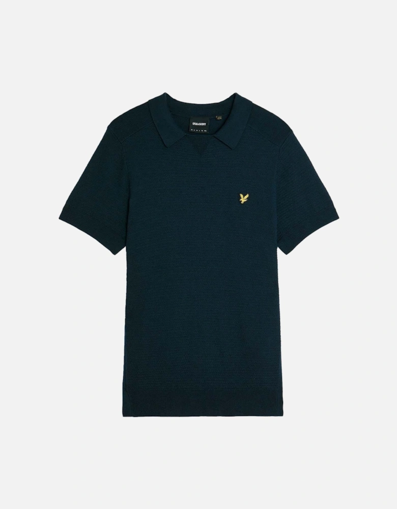 Herringbone Knitted Polo Shirt