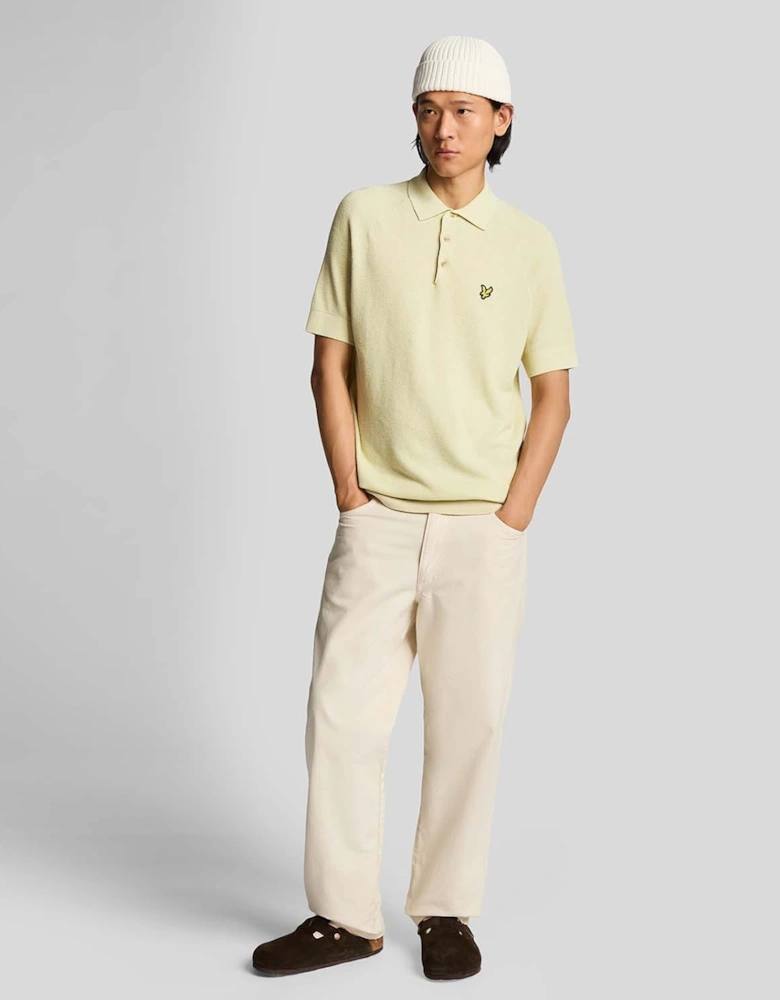 Linen Blend Knitted Polo Shirt