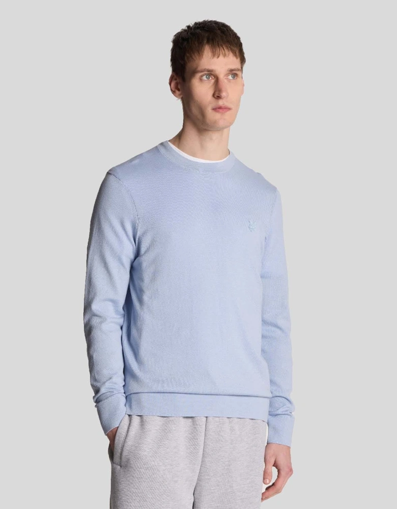 Tonal Superfine Cotton Crew Neck Jumper