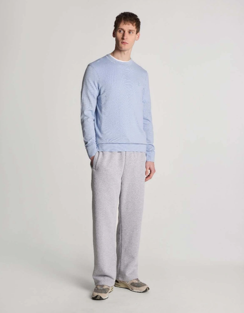 Tonal Superfine Cotton Crew Neck Jumper