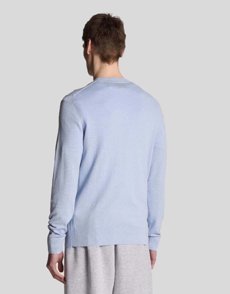 Tonal Superfine Cotton Crew Neck Jumper
