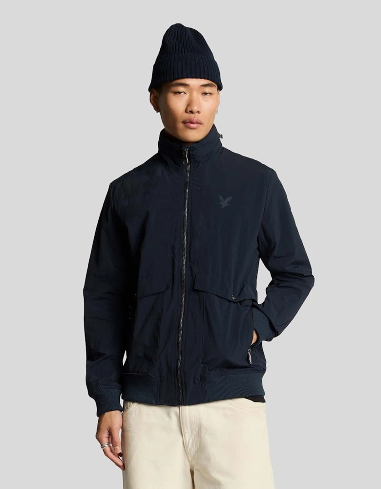 Hooded Crinkle Nylon Pocket Jacket