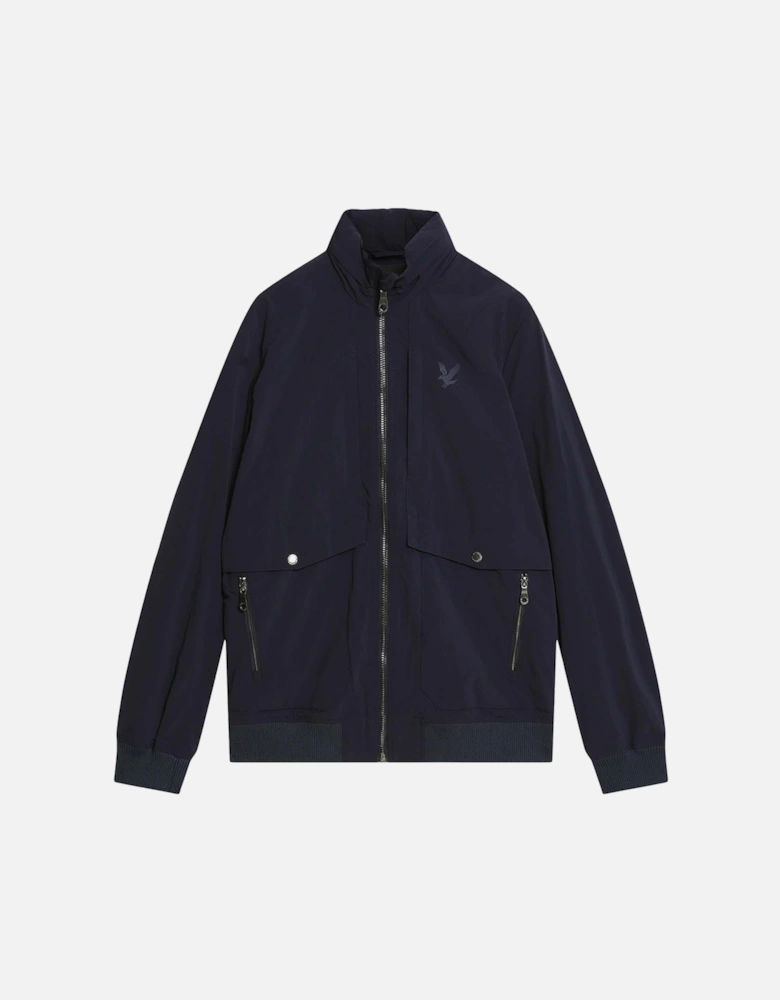 Hooded Crinkle Nylon Pocket Jacket
