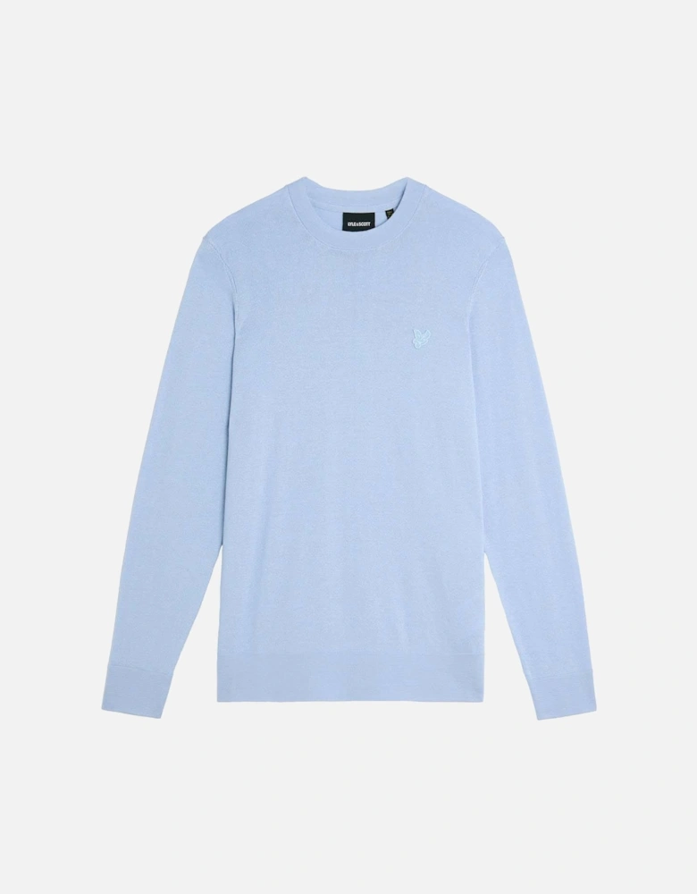 Tonal Superfine Cotton Crew Neck Jumper
