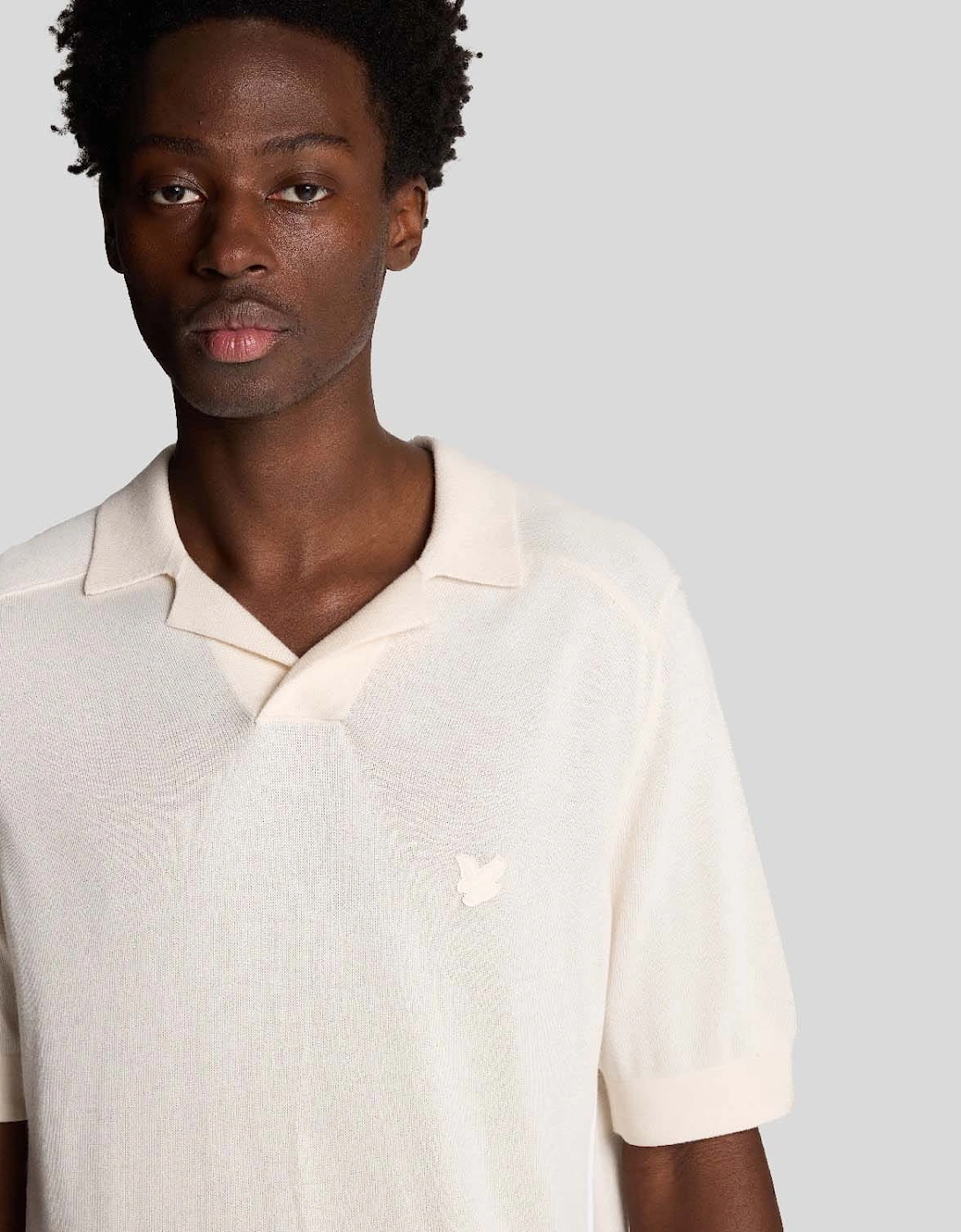 Seam Tipped Knitted Polo Shirt