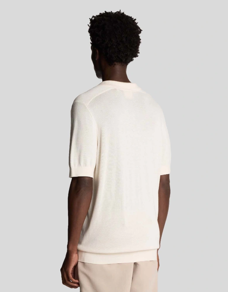 Seam Tipped Knitted Polo Shirt