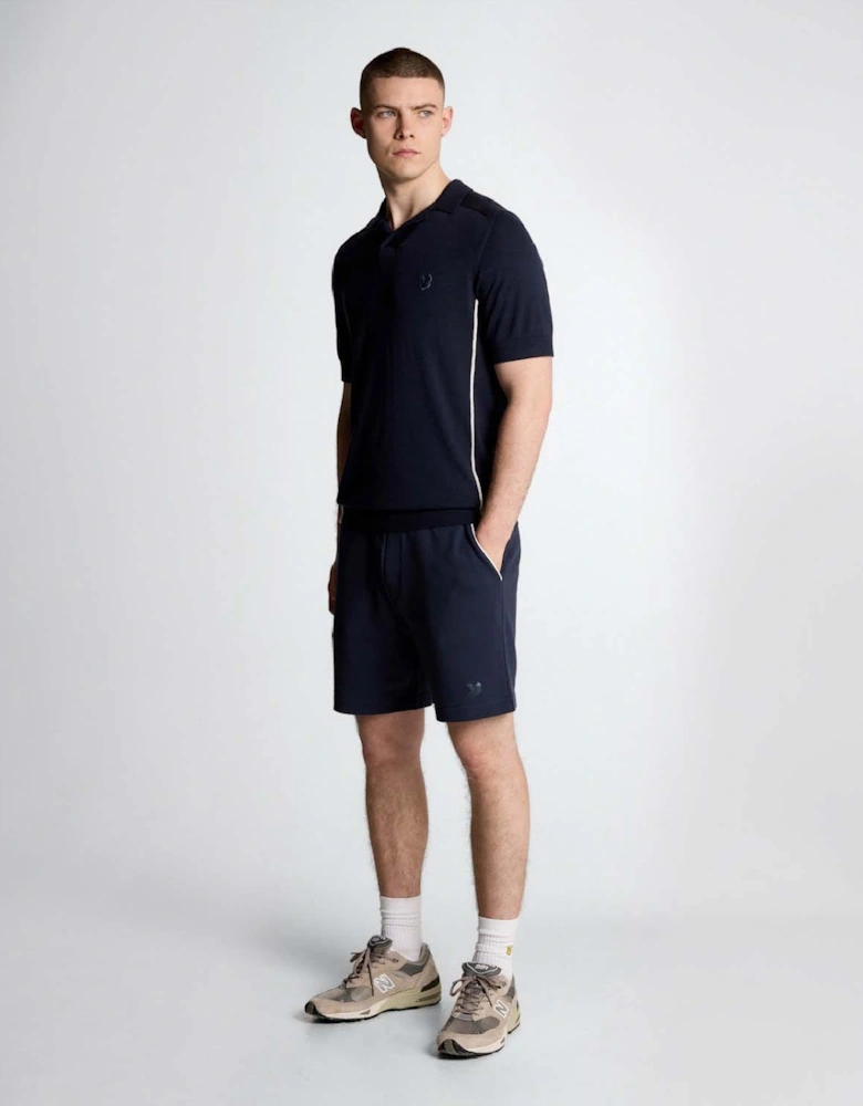 Seam Tipped Knitted Polo Shirt