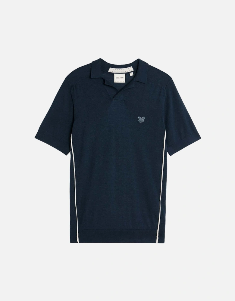 Seam Tipped Knitted Polo Shirt