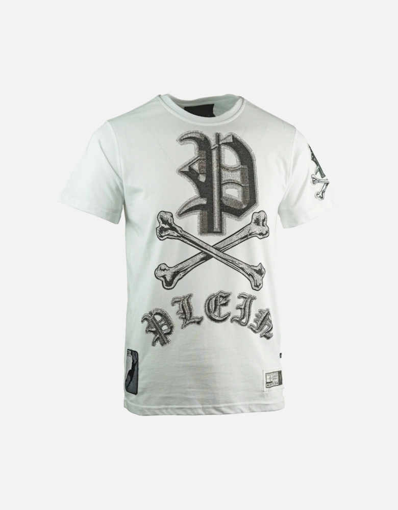 Mint Cross Bones Design White T-Shirt