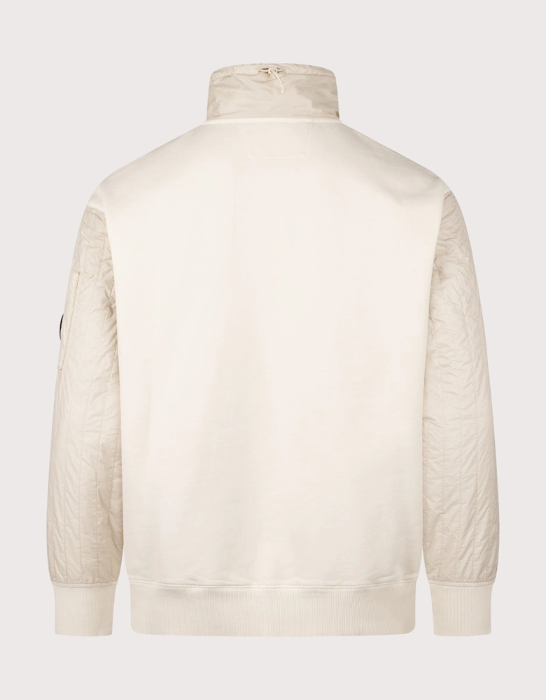 Diagonal Raised Fleece Quarter Zip Sweatshirt