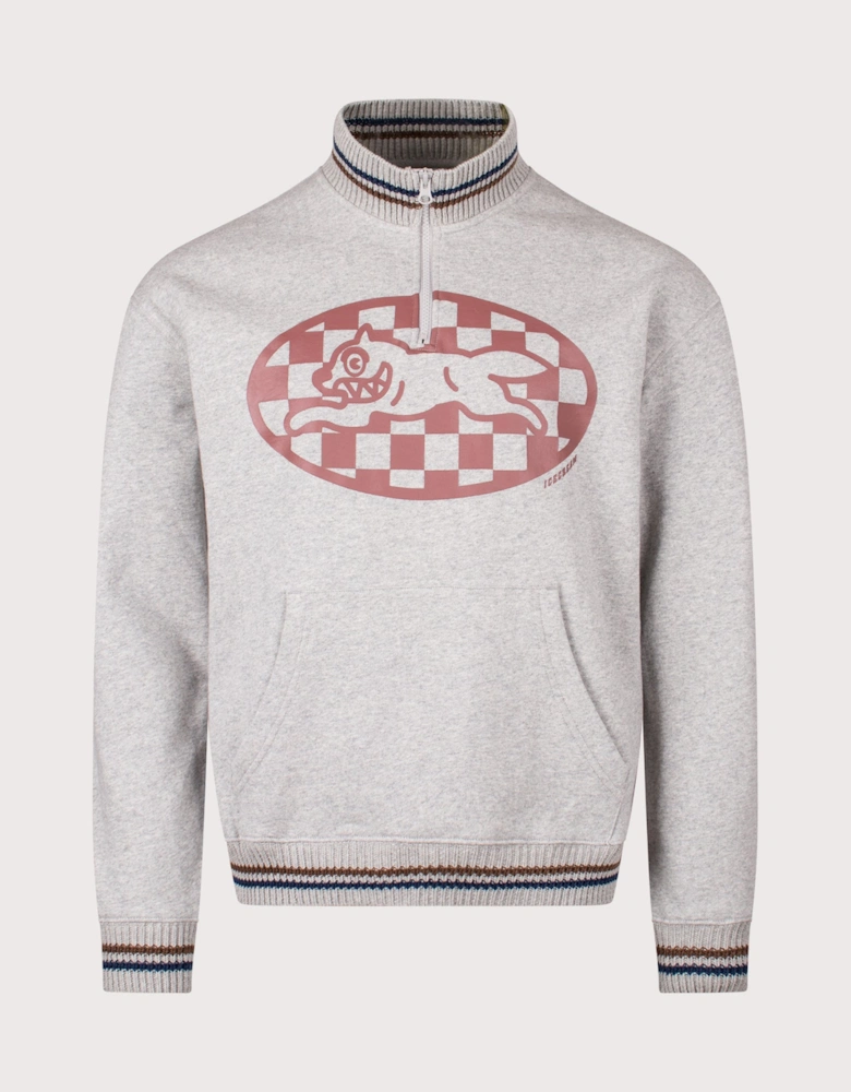 Checker Running Dog Quarter Zip Sweatshirt