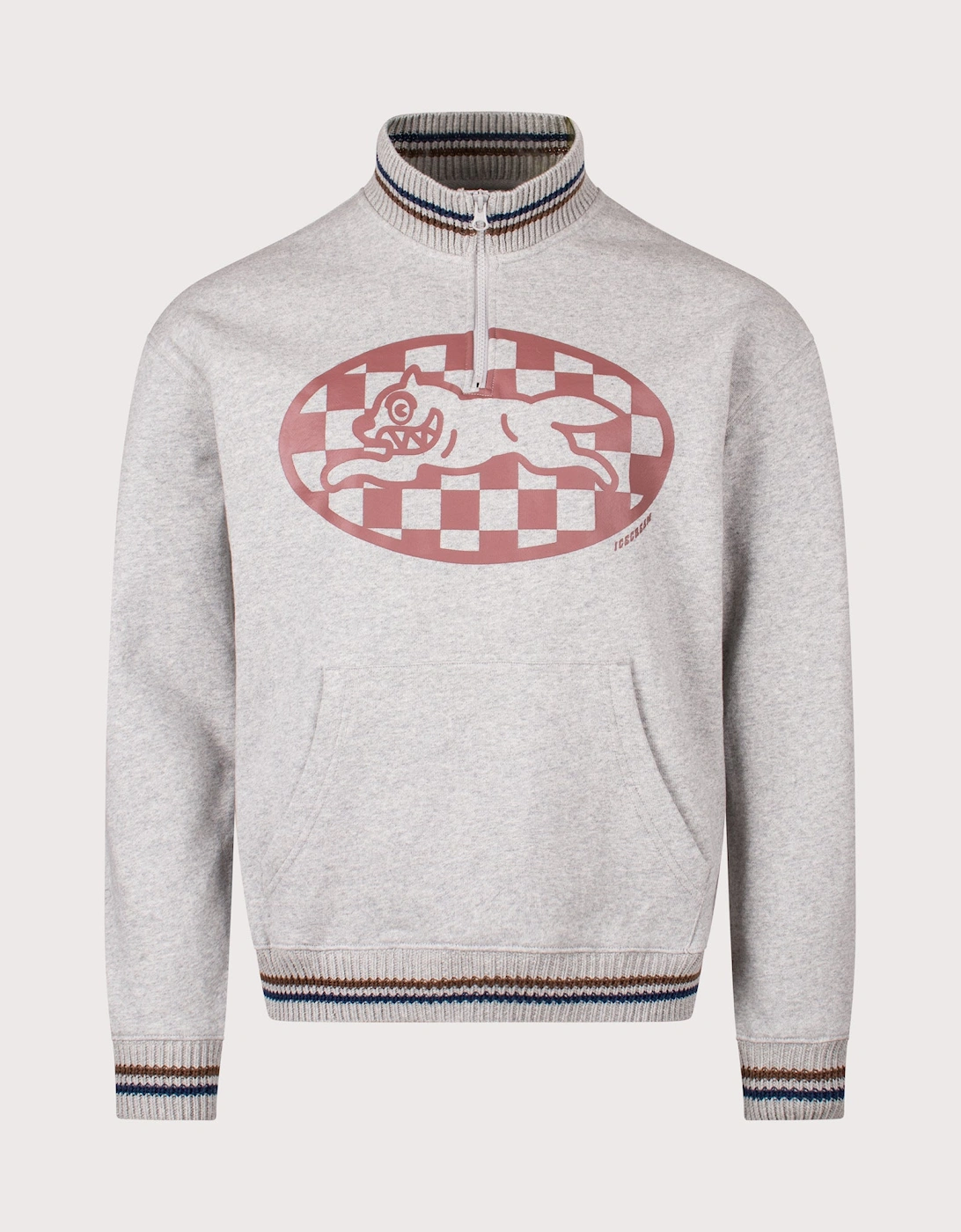 Checker Running Dog Quarter Zip Sweatshirt, 3 of 2
