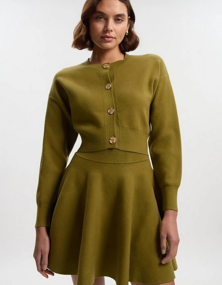 Compact Yarn Cropped Knitted Cardi