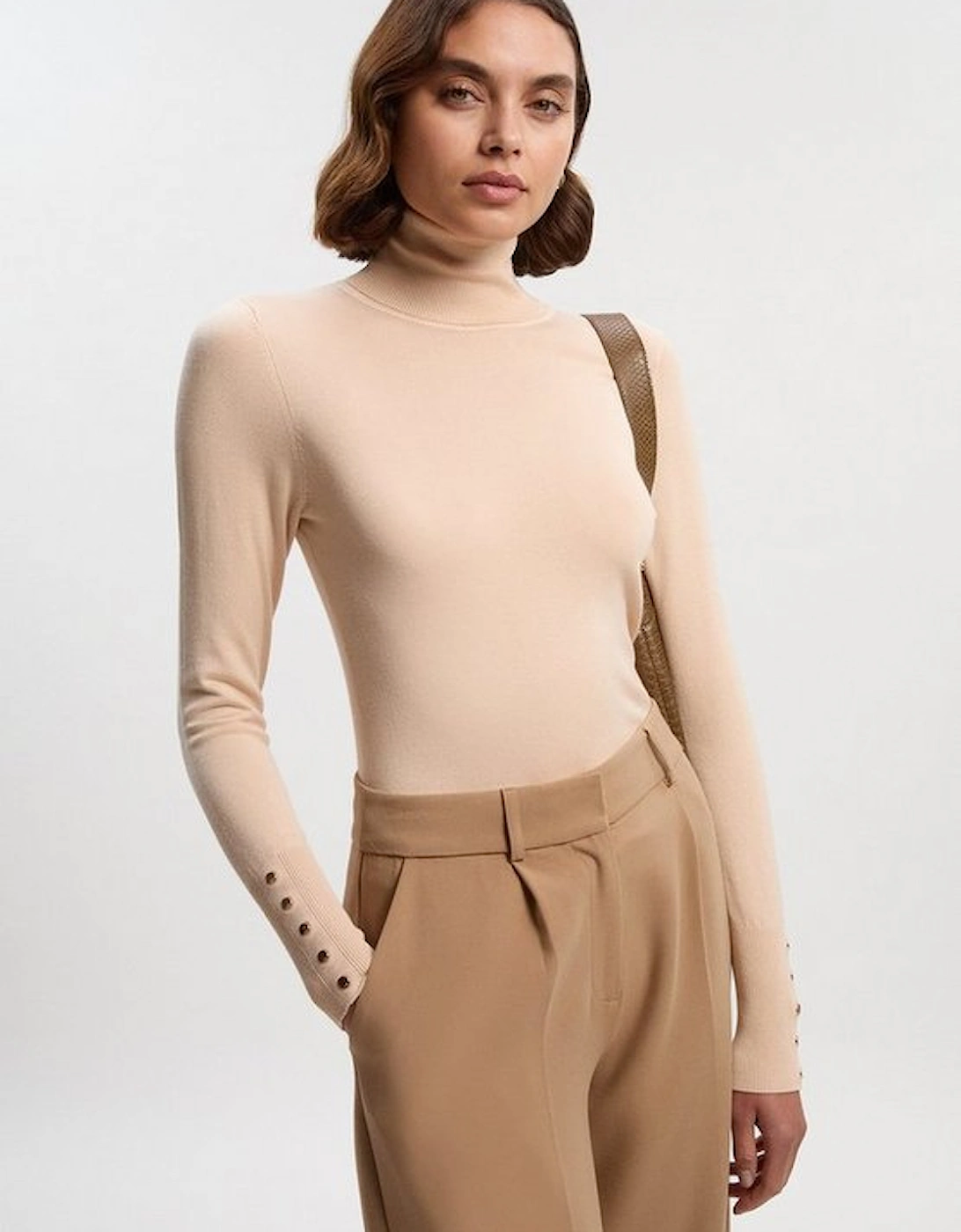 Viscose Blend Roll Neck Knit Jumper, 2 of 1