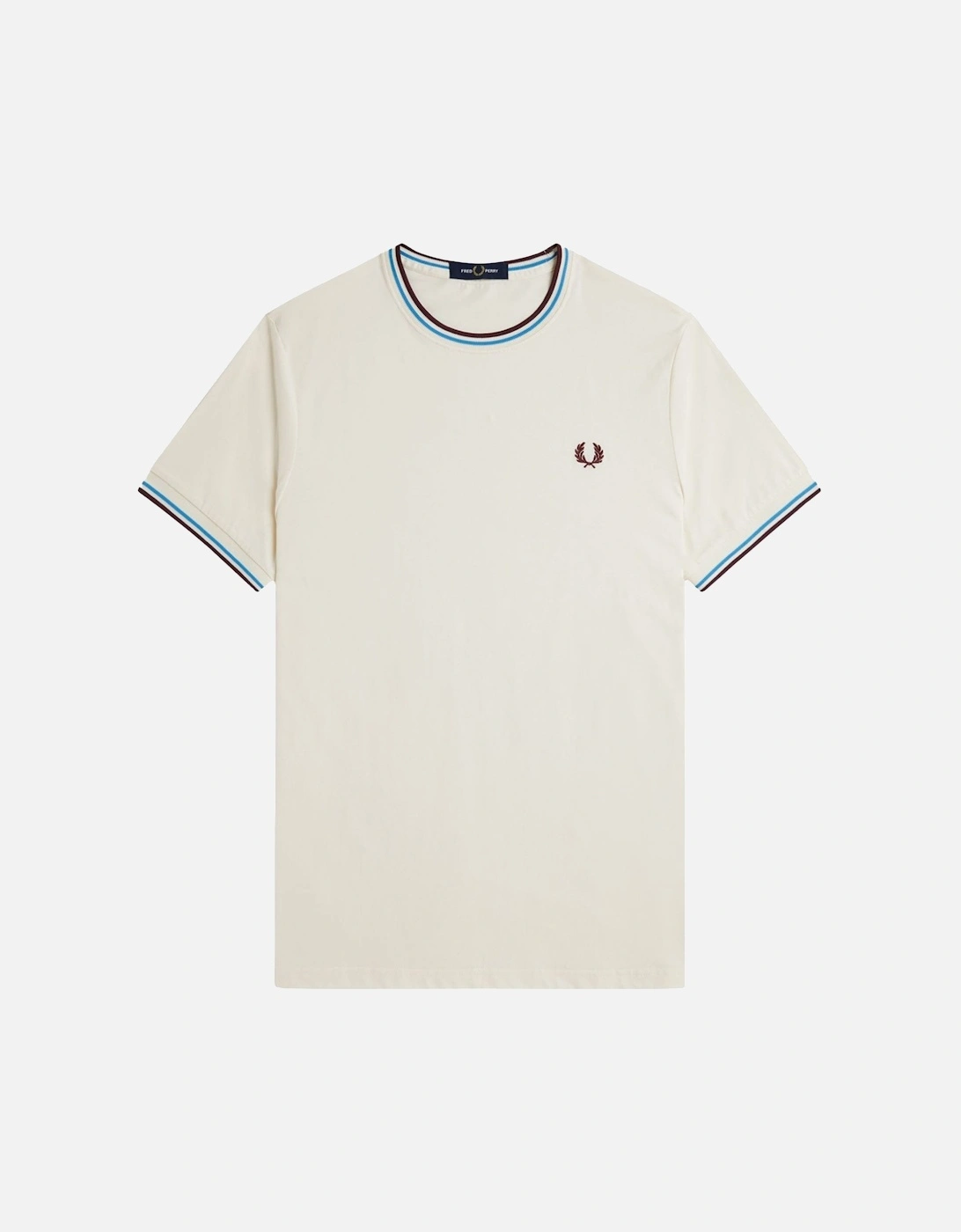 Twin Tipped T-Shirt Ecru/Court Blue/OxBlood, 5 of 4