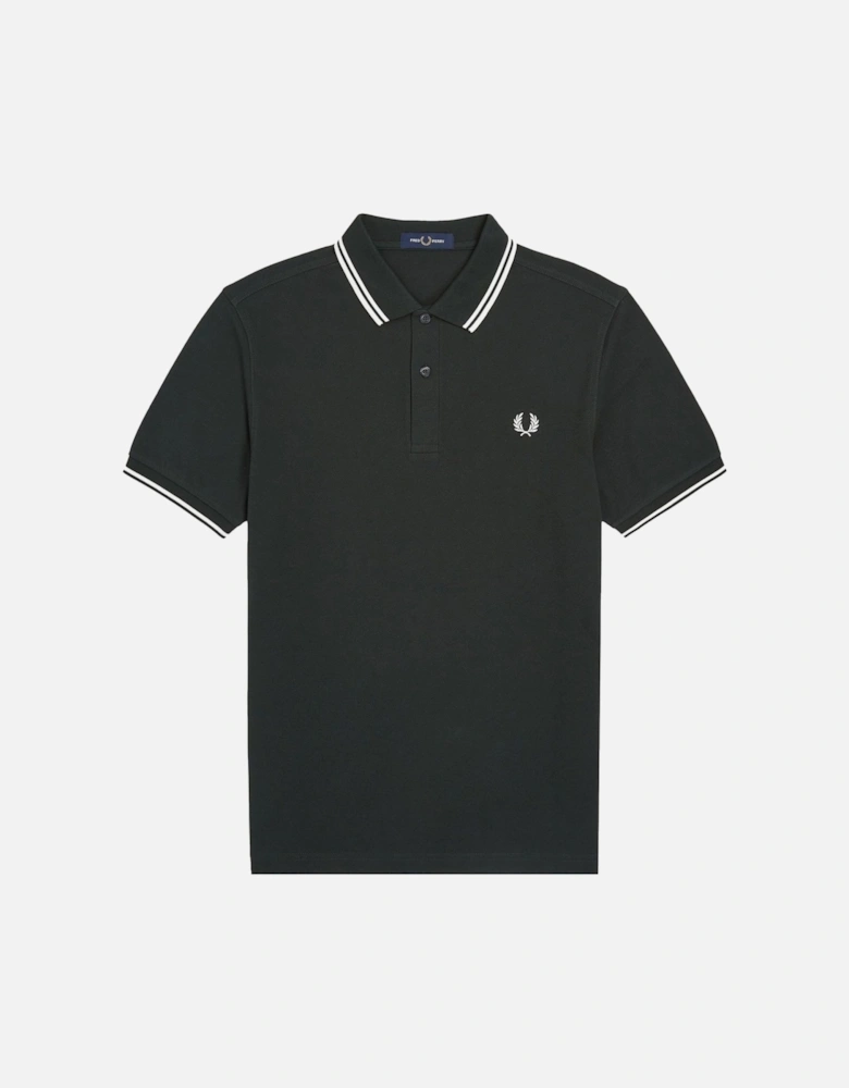 Twin Tipped Polo Shirt Night Green/Snow White