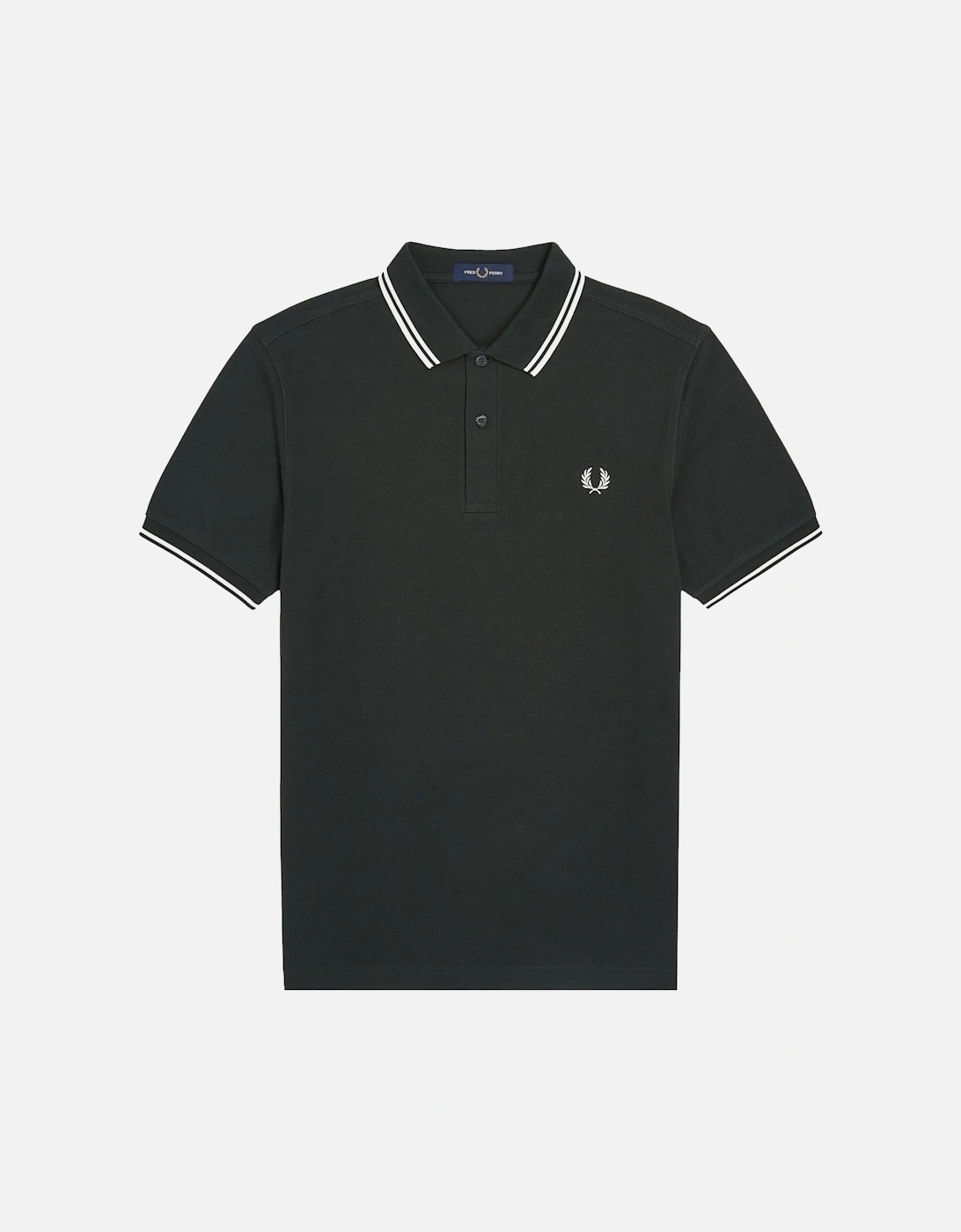 Twin Tipped Polo Shirt Night Green/Snow White, 5 of 4