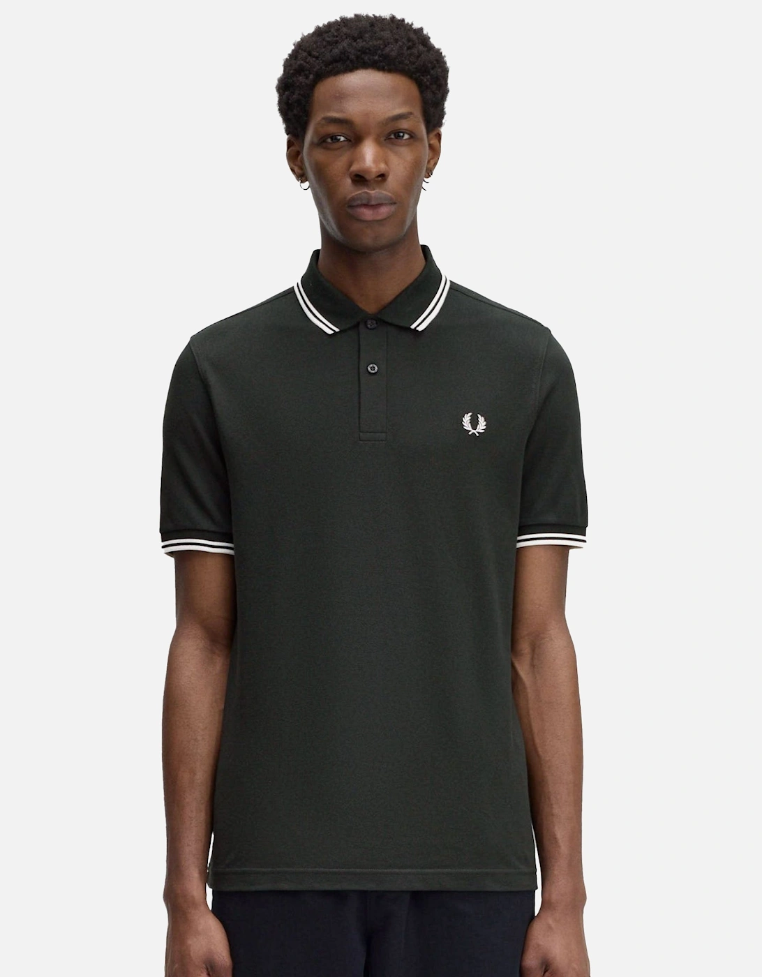 Twin Tipped Polo Shirt Night Green/Snow White