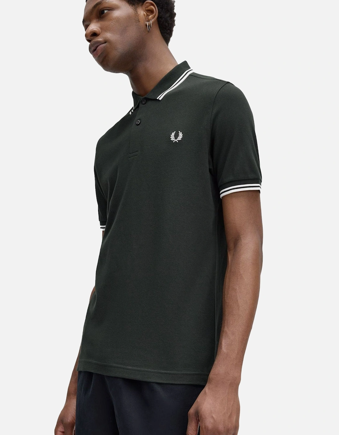 Twin Tipped Polo Shirt Night Green/Snow White