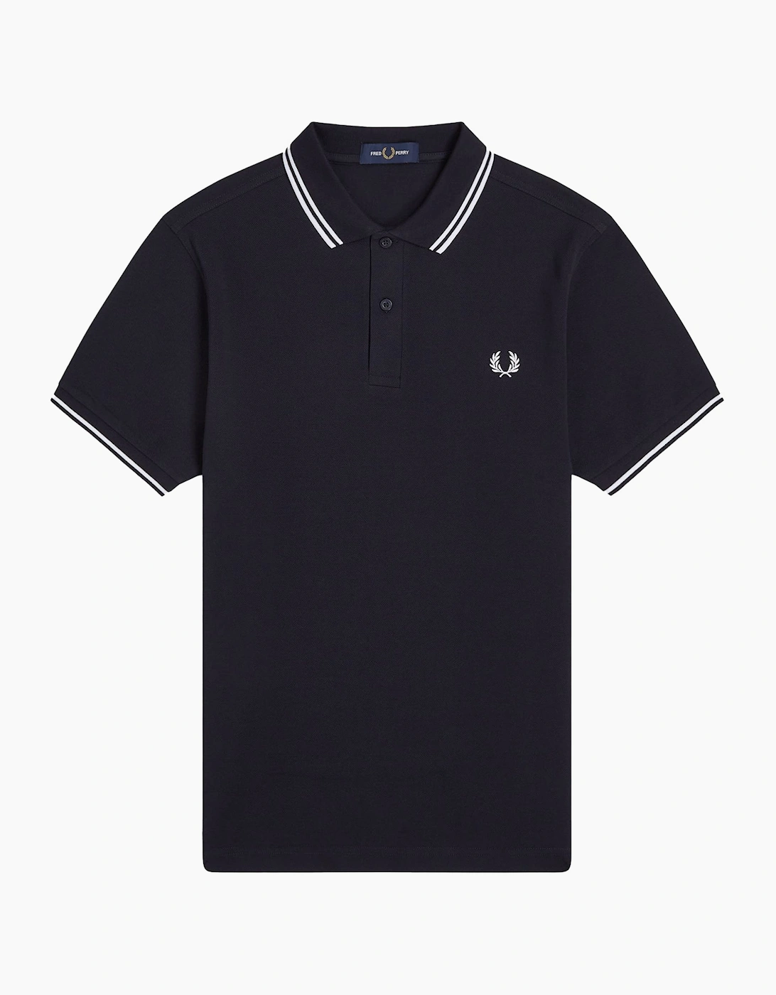 Men's Fred Perry Twin Tipped Polo Shirt Navy/White - Black - Size: 44