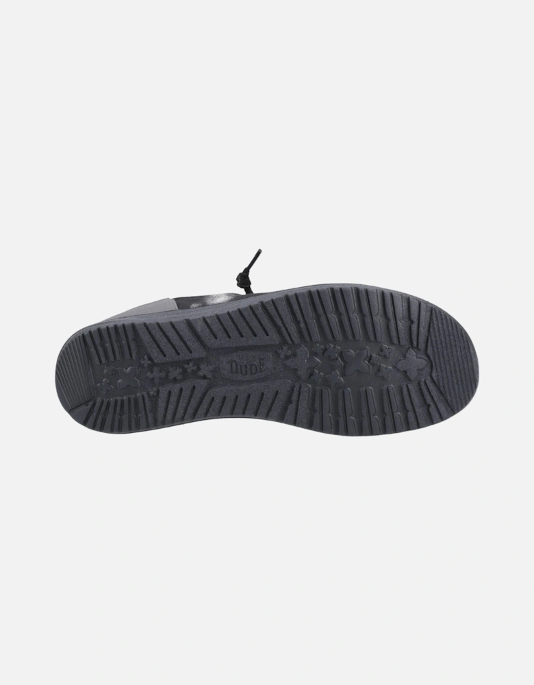 HEYDUDE Wally Funk Overdye Cotton Men's Black/Granite Grey Moccasins Shoes
