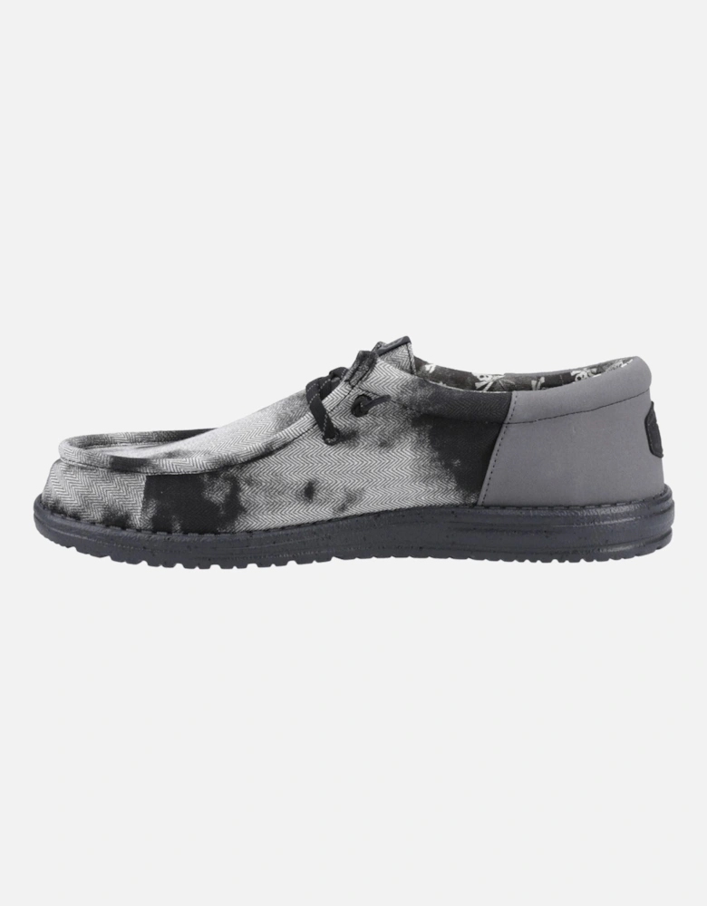 HEYDUDE Wally Funk Overdye Cotton Men's Black/Granite Grey Moccasins Shoes