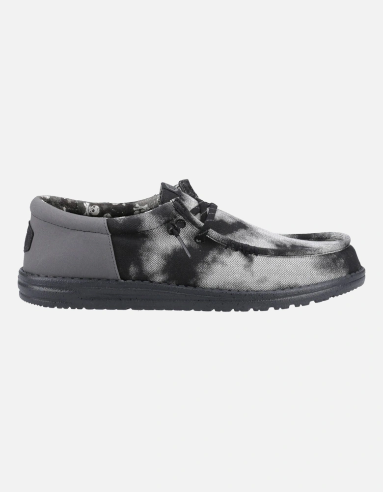 HEYDUDE Wally Funk Overdye Cotton Men's Black/Granite Grey Moccasins Shoes