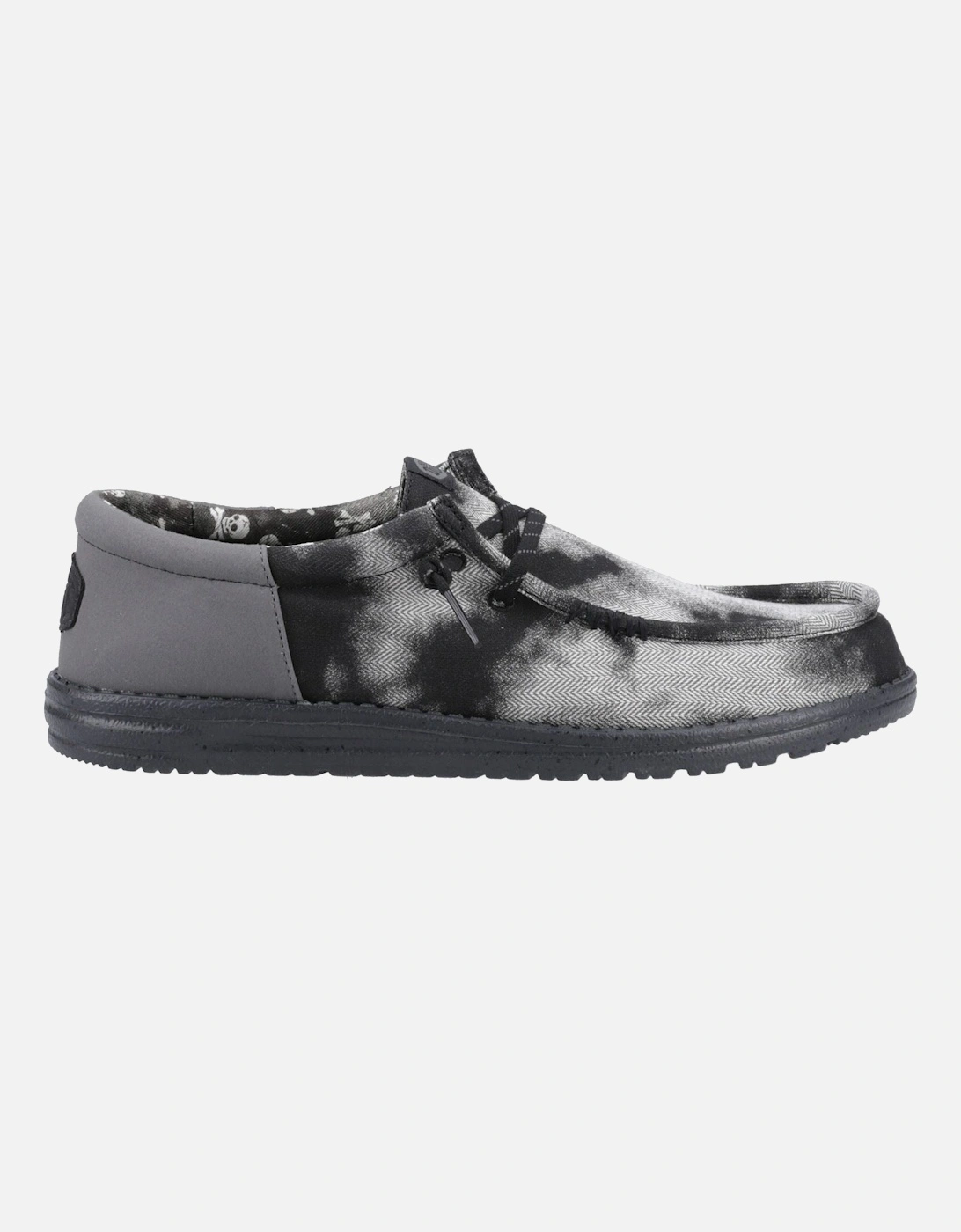 HEYDUDE Wally Funk Overdye Cotton Men's Black/Granite Grey Moccasins Shoes