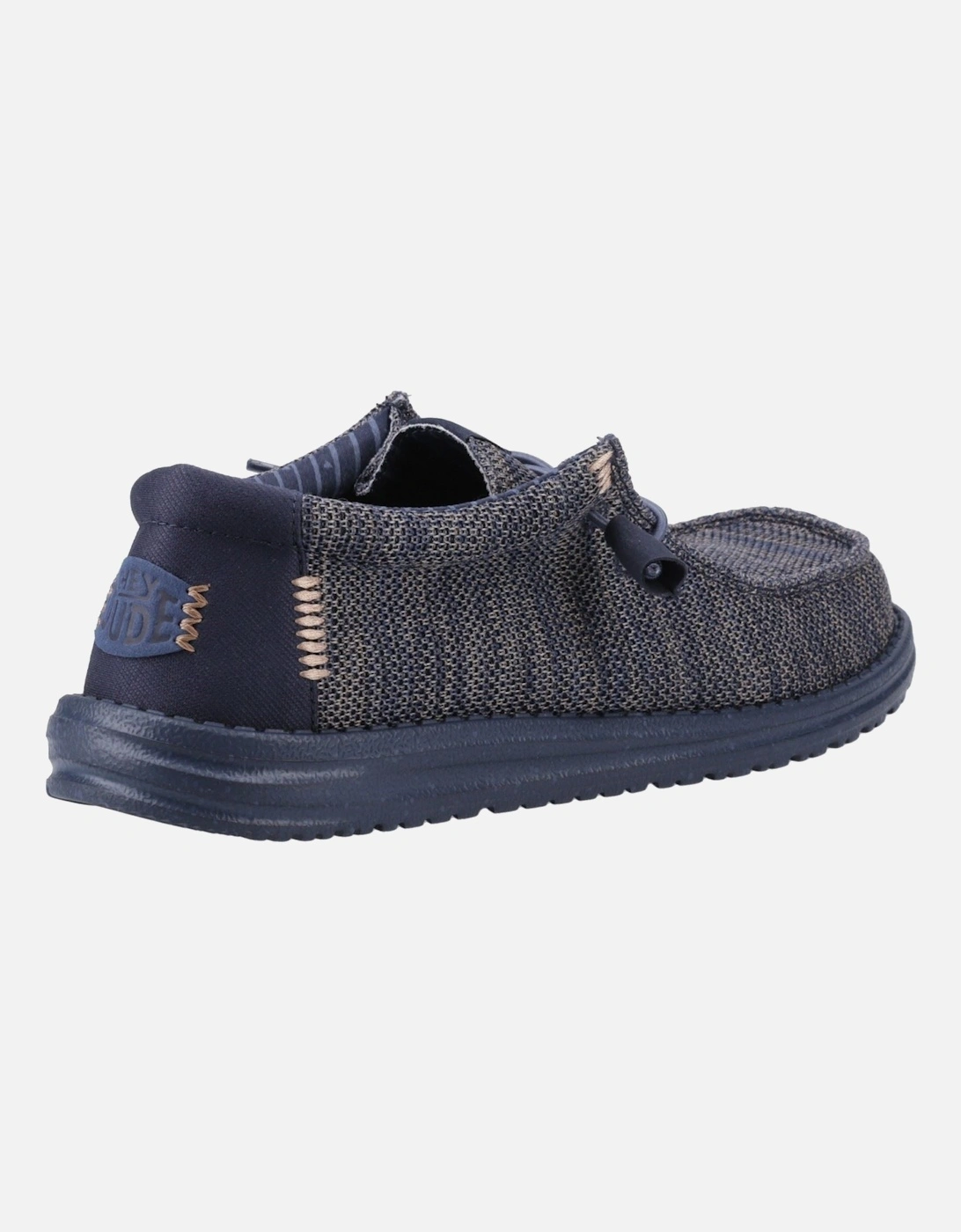 HEYDUDE Wally Stretch Mesh Synthetic Men's Navy Blazer Moccasins Shoes