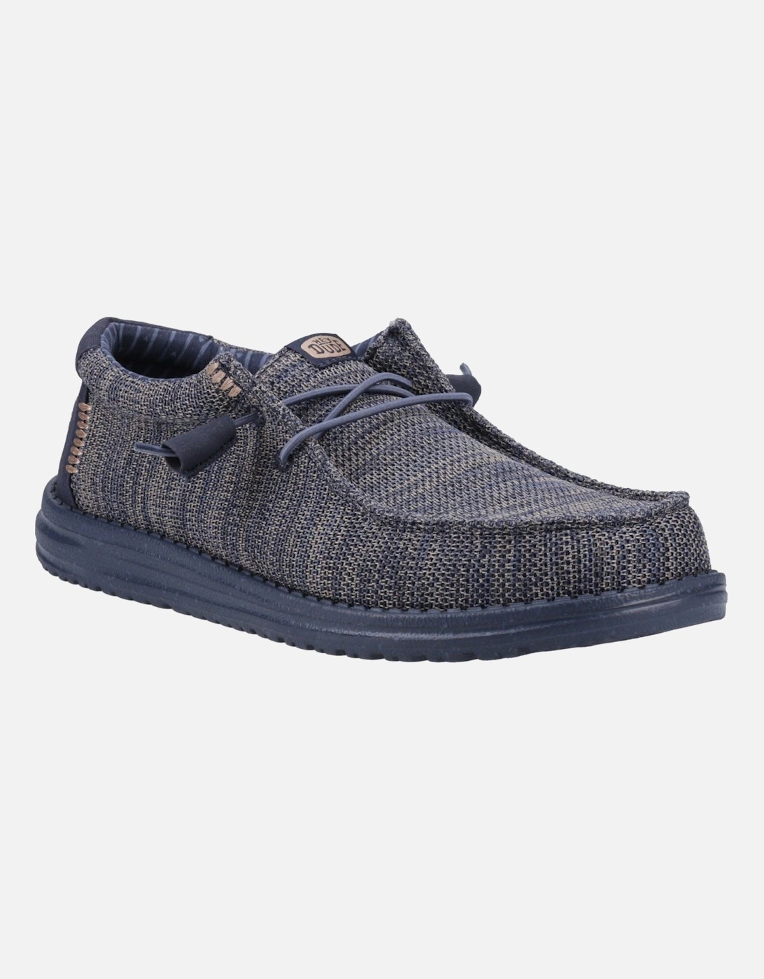 HEYDUDE Wally Stretch Mesh Synthetic Men's Navy Blazer Moccasins Shoes, 6 of 5
