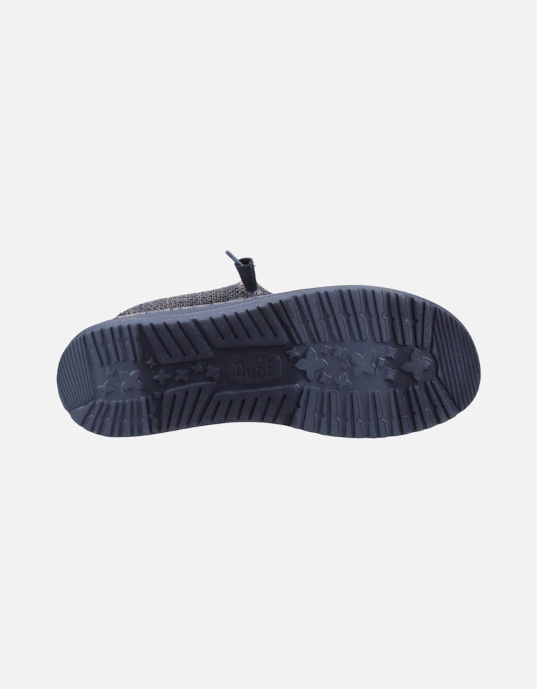 HEYDUDE Wally Stretch Mesh Synthetic Men's Navy Blazer Moccasins Shoes